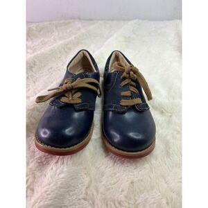 Footmates Connor Shoe Two-Tone Blue Leather Saddle Oxford Size 11.5 medium